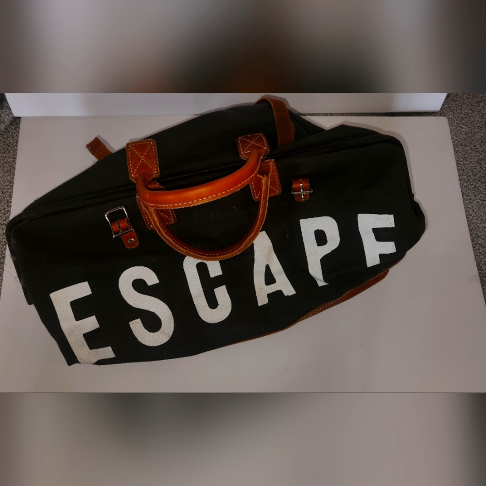 Green and Brown Travel Bag